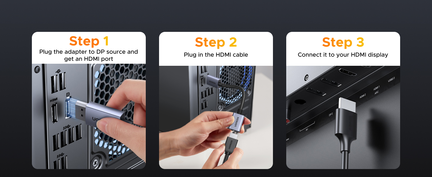 DP male to HDMI female