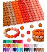 160PCS FIVEIZERO Silicone Beads 15mm Mix Color for Keychain Making, Rubber Beads for DIY Crafts, ...