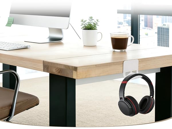 headset hook, earphone holder, desk organizer, kitchen sponge holder,