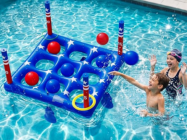 pool tic tac toe game floating