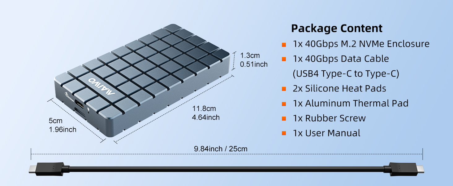 40gbps m.2 nvme solid state drive enclosure