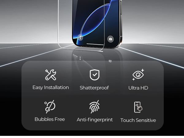 Tempered Glass Screen Protector for iPhone 16 Pro Max
