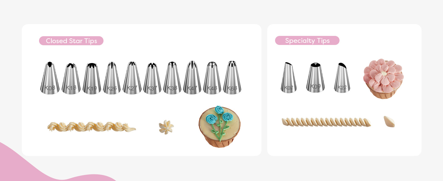 piping bags and tips set