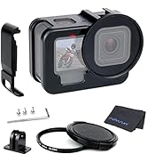 SOONSUN Metal Protective Case for GoPro Hero 13 12 11 10 9 Black, Back Door Housing Frame, Side O...
