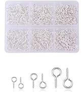 Tigbrother Small Eye Pins &amp; Eye Hooks for Jewelry Making - Gold &amp; Silver Screw Eye Pins in 3 Size...