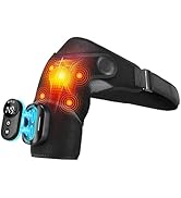 Cordless Shoulder Heating Pad with Massage, Heated Shoulder Wrap, Detachable Magnetic Controller ...