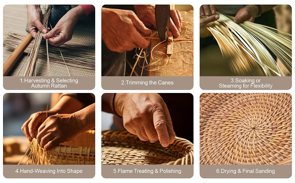 Each fruit basket is woven through 6 steps by artisans with over a decade of experience