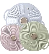 Silicone Lids for Bowl 3 Pack, Microwave Splatter Cover with 3 Sizes Reusable Heat Resistant Lids...