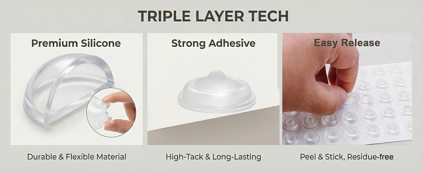 164pcs Clear Silicone Cabinet Bumper Pads