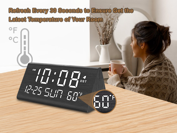 wooden alarm clock