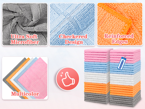 Microfiber Washcloths, Highly Absorbent and Soft Face Towel,