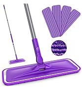 Microfiber Mops for Floor Cleaning - BPAWA Flat Floor Mop with 4 Reusable Washable Pads fit for S...