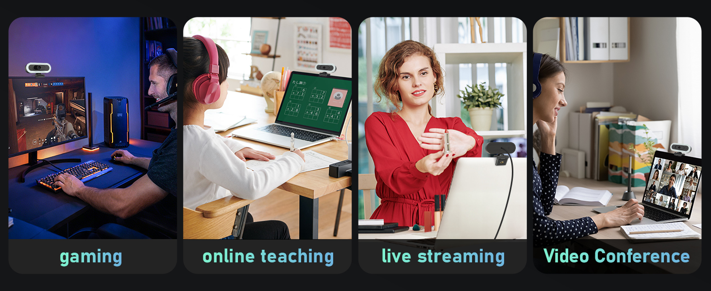 4K Webcam with Lights, PDAF Autofocus Computer Camera for PC/Mac, Web cam with Microphon