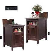 WLIVE Narrow End Table Set of 2 with Charging Station, Side Tables for Living Room, Small Spaces,...