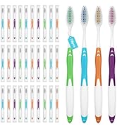 Frekare Bulk Toothbrushes 35 Pack, Individually Wrapped Toothbrushes Pack for Adults &amp; Kids, Disp...