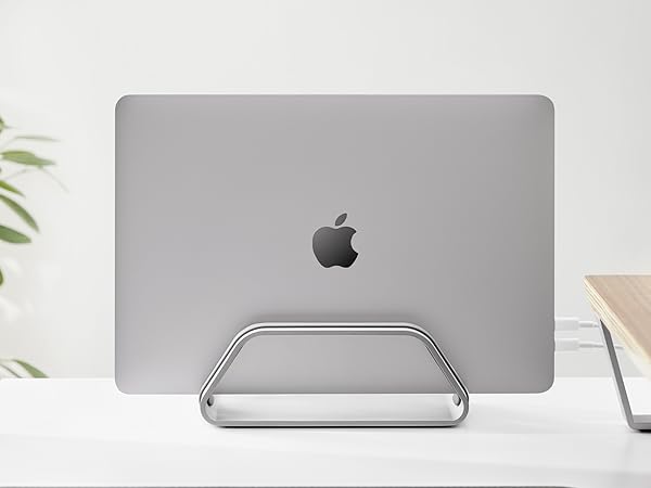 Vertical laptop stand for MacBooks