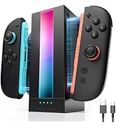 JSAUX EnergyFlow Charging Dock for Nintendo Switch 2 JoyCon Controllers, 4-in-1 RGB Magnetic Char...