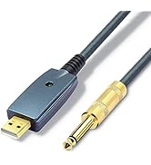 SiYear USB Guitar Cable -USB Interface Male to 6.35mm 1/4" TS Mono Electric Guitar Converter Cabl...