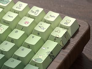 98% Wood Creamy Keyboard with Number Pad, Wireless Frog Keyboard Mechanical Gaming Keyboard