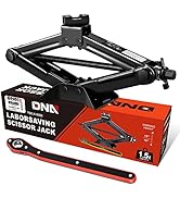 DNA MOTORING 1.5 Ton (3,306 lbs) Scissor Lift Jack with Labor-Saving Ratchet Wrench for Most Cars...