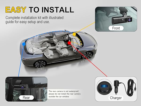 dash cam with screen saver, dual dash cam front and rear, car video camera dash cam