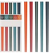 5 Pairs Fiberglass Chopsticks-Reusable Chopsticks Dishwasher Safe, 9.57 inch/24.3cm Matte Non-Sli...