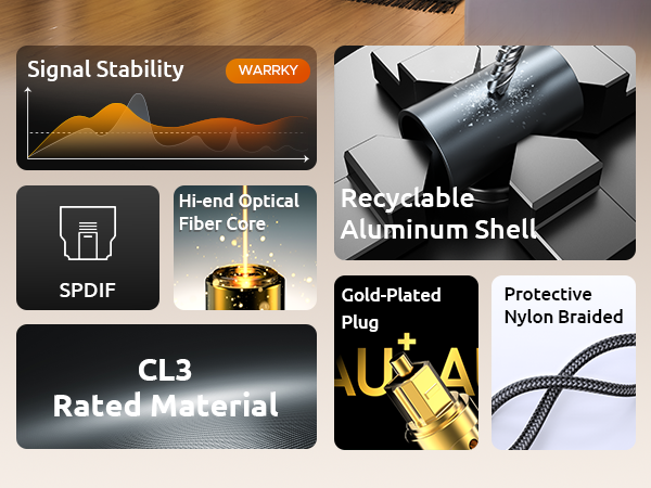 WARRKY Optical Cable is equipped with enhanced durability with premium materials.