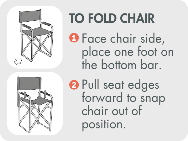 portable chair that folds down quickly for effortless transport in a car trunk or garage