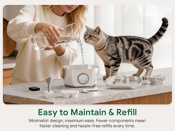 A minimalist design with fewer components allows for faster cleaning and effortless refills.