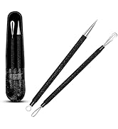 EFAH Care 2Pcs Stainless Steel Pimple Extractor Acne Treatment Tool Surgical Blemish Grade Blackh...