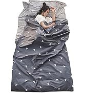 TRIWONDER Sleeping Bag Liner Cotton Camping Travel Sheet Sleep Sack Adult for Hostels Outdoor Pic...