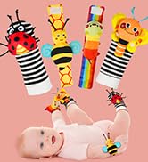 Infinno Baby Wrist Rattle Socks and Foot Finder Set, Perfect Baby Toys for 0-12 Months Newborn Bo...