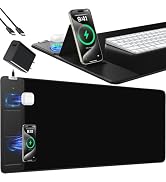 Mouse Pad with Foldable Phone Holder, Wireless Charging Desk Mat, 31.5"x15.8" Large Mousepad with...