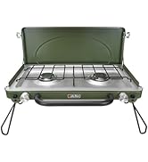 ONLYFIRE Portable Camping Stove 2-Burner, Propane Camp Stove with Foldable Legs, Camping Grill St...
