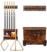 WeGXY Pool Stick Holder Wall Mount, Upgrade 6-Cue Billiards Rack, Pool Table Accessories Organize...