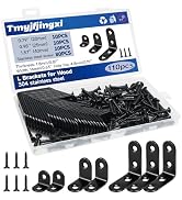 Tmyjfjingxi 30Pcs Black L Corner Brackets for Wood 3Sizes Angle L Shelf Brackets for Shelves Heav...