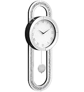 SHYFOY Decorative Wall Clock 31.5" Mirrored Pendulum Clock Silent Quality Quartz Luxury Large Wal...