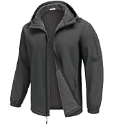 COOFANDY Men's Hooded Softshell Jacket Waterproof Fleece Lined Windbreaker Lightweight Outdoor Hi...