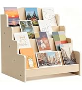 UCEC 4-Tier Wooden Greeting Card Display Stand, Greeting Card Organizer for Sticker Display &amp; Pos...