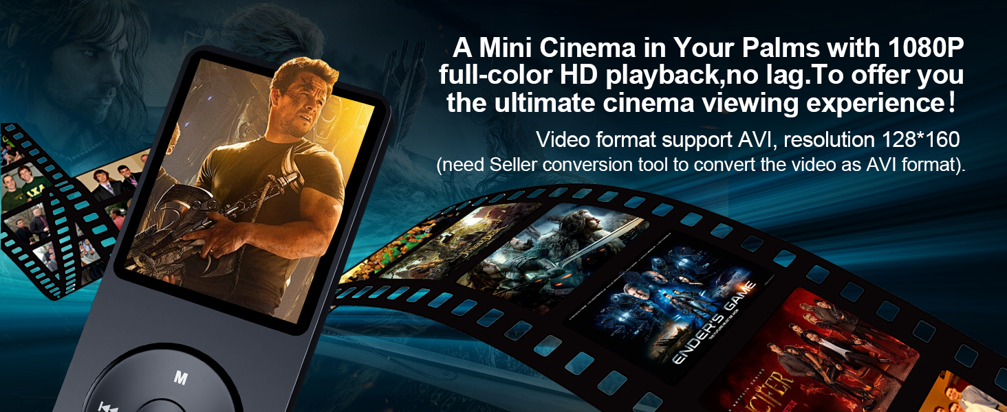 1080p full-color hd playback mp4 player