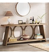 Tribesigns 70.9 inch Extra Long Console Table, Farmhouse Sofa Table Behind Couch with 2 Tier Stor...