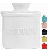 PriorityChef French Butter Crock with Lid, Keep Butter Spreadable &amp; Fresh, Butter Keeper to Leave...