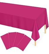 Rose Pink Plastic Tablecloth Disposable