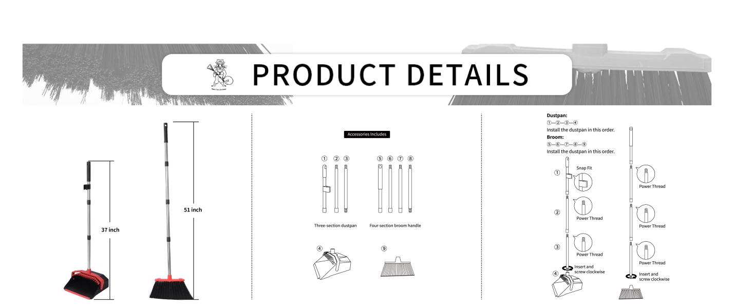 dust broom and pan set