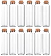 TOBWOLF 12PCS 50ml / 1.7oz Glass Spice Bottles, Silica Glass Seasoning Jars with Cork, Empty Spic...
