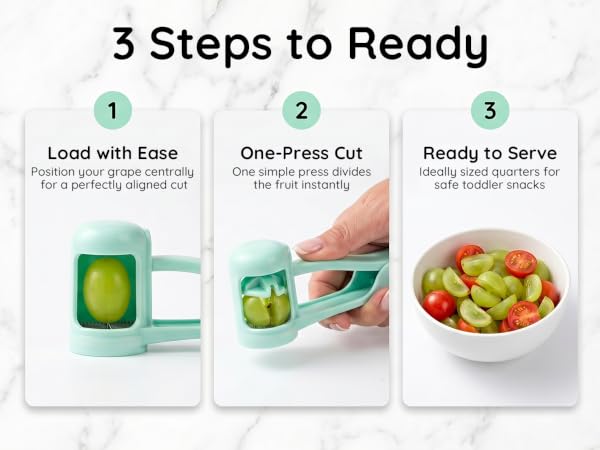 3 step guide for cutting grapes cherry tomatoes olives for little ones