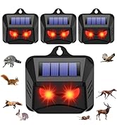 4 Pack Solar Nocturnal Animal Repeller Outdoor,Coyote Deterrent Skunk Repellent for Yard,Solar Pr...