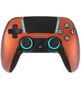 ASRVA Chrome Orange Wireless Pro Controller for PS5 with 4 Paddles, Hall Effect (Anti-Drift) Joys...