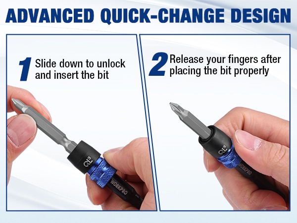 WORKPRO 2-pack 3" Impact Quick-Load Bit Holder Set
