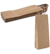 MT Products Wine Paper Bags with Handles - Kraft Paper Bags - Shopping Bags - Brown Gift Bags wit...